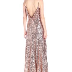 Jenny Yoo Jules Sequin Rose Gold Blouson Gown